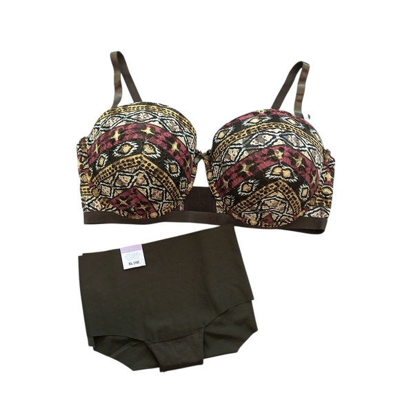 Body Frosting Underwire Bra with Convertable Straps + Free Panty 40C 44C 44D NWT - Picture 1 of 3